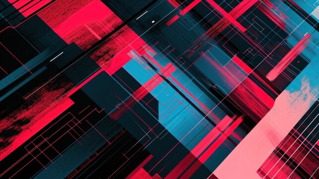 Abstract background in red pink and blue. Generate AI image