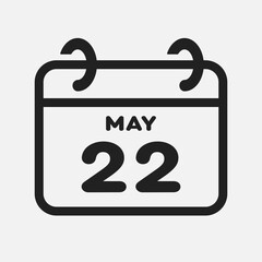 Icon page calendar day - 22 May