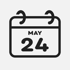 Icon page calendar day - 24 May