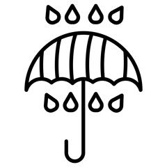 Umbrella with Rain Drops Icon