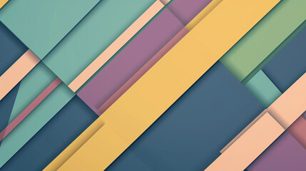 Obraz premium Blue, mustard, mauve, and green geometric background vector presentation design. PowerPoint and Business background.