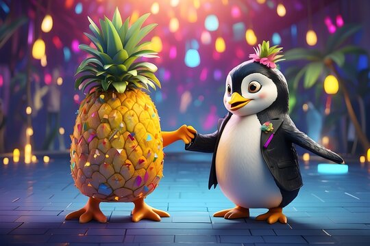 dancing penguin,  cartoon character