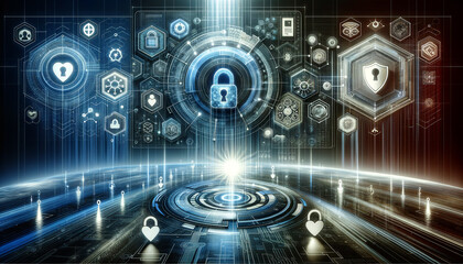 Futuristic Data Privacy: Secure Digital Landscape with Interactive Interface