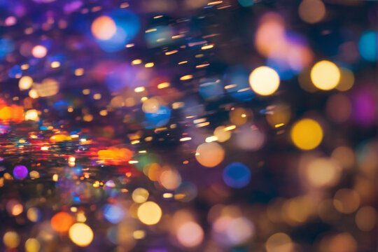Abstract Bokeh Patterns in a Reflective Prism of Possibilities, multicolor, bokeh