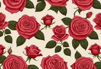 Naklejka premium seamless pattern with roses