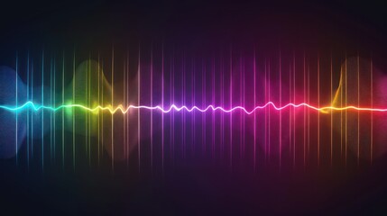 Futuristic RGB wallpaper with a soundwave background and colorful neon wave lights.