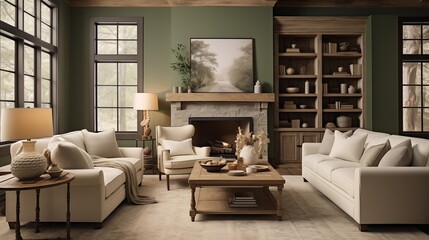 Opt for a rustic color palette, featuring earthy tones like sage green, creamy whites, and warm wood accents for a homely atmospherear