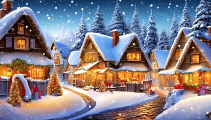 Fototapeta premium winter in the village