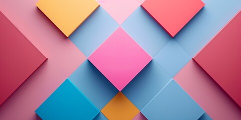A Unique Pink Rhombus Constructed Using Colorful Building Blocks. Сoncept Abstract Art, Colorful Geometry, Building Block Creations, Unique Rhombus Design, Creative Construction