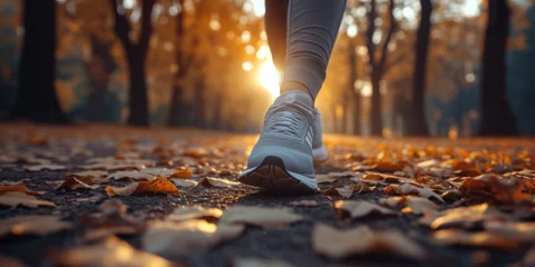 Poster Active Lifestyle Jogging In Nature With Running Shoes For Fitness And Wellness. Сoncept Running Shoes, Active Lifestyle, Jogging In Nature, Fitness And Wellness © Ян Заболотний