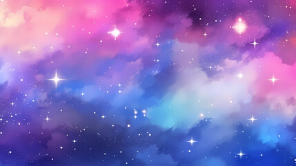 Obraz premium Mysterious star themed gradient background with countless twinkling stars