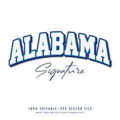 Alabama text effect vector. Vintage editable college t-shirt design printable text effect vector