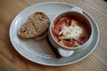Tomato soup with cheese 
