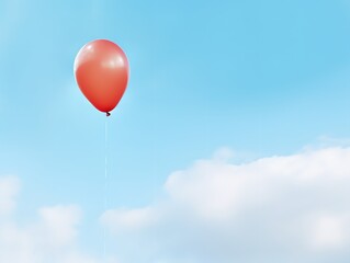 Obraz premium Balloon Lifting Off Aspiration and Freedom Isolated on White Background AI Generated