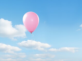 Obraz premium Balloon Lifting Off Aspiration and Freedom Isolated on White Background AI Generated