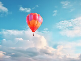 Fototapeta premium Balloon Lifting Off Aspiration and Freedom Isolated on White Background AI Generated