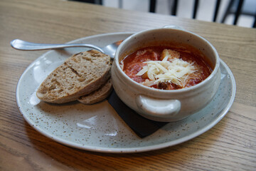 Tomato soup with cheese 