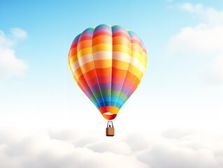 Fototapeta premium Balloon Lifting Off Aspiration and Freedom Isolated on White Background AI Generated