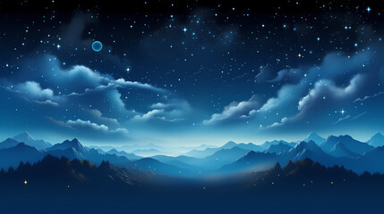 Sparkling starry night sky background