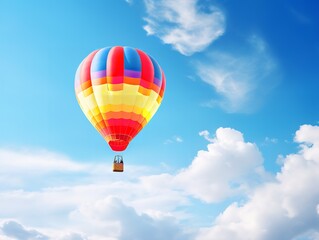 Fototapeta premium Balloon Lifting Off Aspiration and Freedom Isolated on White Background AI Generated