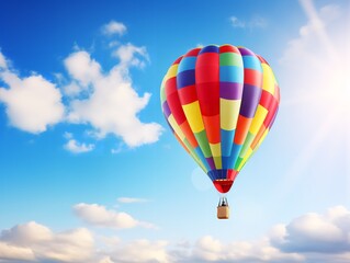 Fototapeta premium Balloon Lifting Off Aspiration and Freedom Isolated on White Background AI Generated