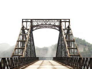 Bridge Connecting Two Shores Unity and Passage Isolated on White Background AI Generated