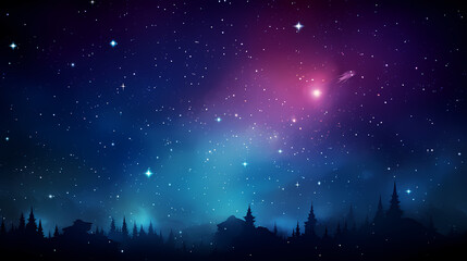 Mysterious star themed gradient background with countless twinkling stars