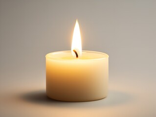 Candle Flame Flickering Light of Hope Isolated on White Background AI Generated