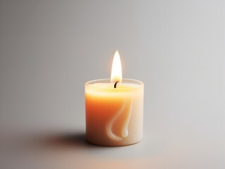 Fototapeta na wymiar Candle Flame Flickering Light of Hope Isolated on White Background AI Generated