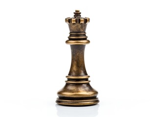 Fototapeta na wymiar Chess King Piece Strategy and Leadership Isolated on White Background AI Generated