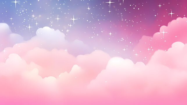 Mysterious star themed gradient background with countless twinkling stars