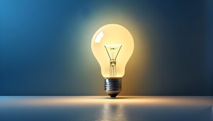 Light bulb on a dark blue background. Think differently creative idea concept. Business, innovation, solution, strategy concept. - obrazy, fototapety, plakaty
