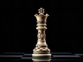 Chess King Piece Strategy and Leadership Isolated on White Background AI Generated