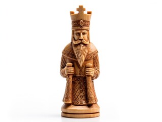 Chess King Piece Strategy and Leadership Isolated on White Background AI Generated