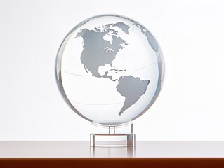 Fototapeta premium Globe on a Stand World Exploration Isolated on White Background AI Generated