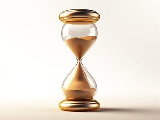Hourglass with Gold Dust Value of Time Isolated on White Background AI Generated