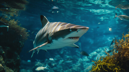 Dangerous shark in underwater