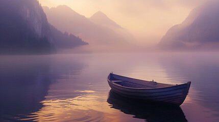 Solitary Boat On A Lake