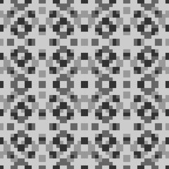 Fototapeta premium Seamless pattern. Abstract backdrop. Squares, rectangles, curves, figures ornament. Simple shapes wallpaper. Geometric motif, Polygons background. Digital paper, web design, textile print. Vector