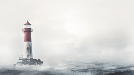 Lighthouse Shining Beam Guidance and Hope Isolated on White Background AI Generated