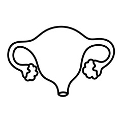 organ womb cartoon line icon.