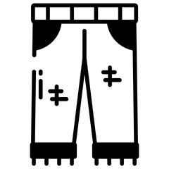 Trouser glyph and line vector illustration
