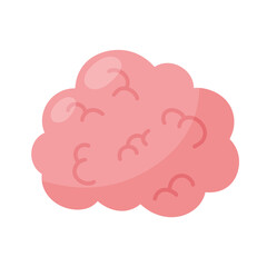 Cartoon brain or mind human body organ icon.
