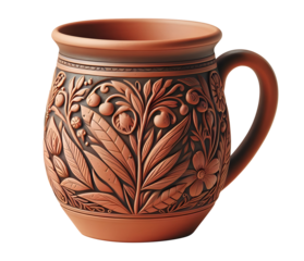Terracotta mug png earthenware mug png empty terracotta mug png brown clay mug png brown clay cup png clay drinking glass png jarrito mug handcrafted clay mug png traditional ceramic mug png