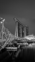 Helix Bridge, a pedestrian bridge designed from form of the curved DNA structure.