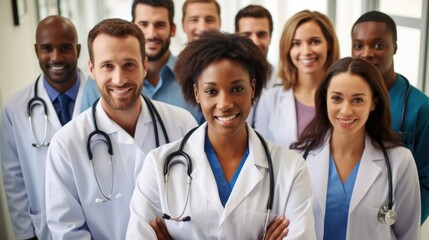 Fototapeta premium Diverse group of medical professionals, smiling and confident.