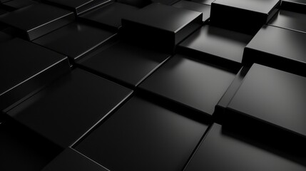3D black cube shape background with a super black, Futuristic OLED-friendly design, showcasing a high-tech and minimalist modern