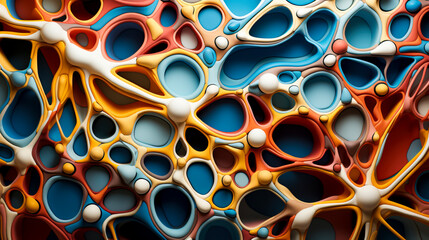 Organic Complexity: Colorful Abstract Networks created with Generative AI technology