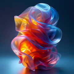 Infinite Glass Loop in Neon Glow created with Generative AI technology