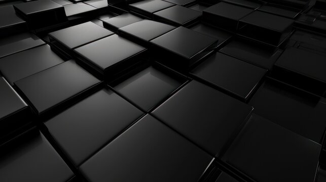 3D black cube shape background with a super black, Futuristic OLED-friendly design, showcasing a high-tech and minimalist modern © Matthew